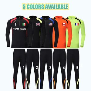 Custom Men and Women Tracksuit <b>Athletic</b> Tracksuit Personalized Soccer Jersey Training Suit with Name Team Number Logo - Product Image 2