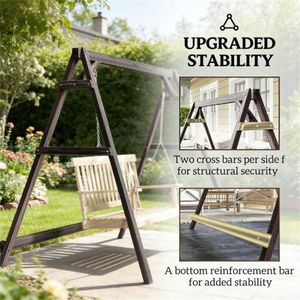 Patio <b>Swings</b> <b>Frame</b> Hanging Chair and Bed <b>Frame</b> for Outdoor Porch Weather-Resistant and Stylish - Product Image 3