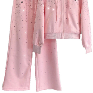Custom Stylish Y2K Oversize Rhinestone Hoodie Trendy Streetwear Breathable Heavyweight Sparkly Unisex Rhinestone Casual Pullover - Product Image 4