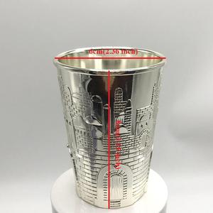 Coupe Kiddush et plateau vintage en acier inoxydable gravé, coupe à vin juive, compatible lave-vaisselle, cadeau pour Shabbat et Havdalah - Product Image 2