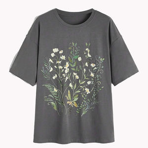 Camiseta de Mujer Transpirable, Nueva Camiseta de Mujer 100% Algodón, Cuello Redondo Informal, Manga Corta, Camiseta Estampada para Mujer - Product Image 1