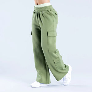 Pantalon de jogging évasé brodé pour femme, coupe large, respirant, en tissu doux, décontracté, pour la gym, élégant et confortable - Product Image 6