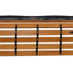 Banc de jardin en fonte de 49 pouces avec dossier style rose, banc de patio en bois dur pour jardin, véranda ou terrasse - Product Image 4