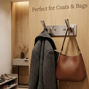 Modern Wall Mounted Double Hook Metal Coat Rack Anti Rust 2 Hook Clothing <b>Hanger</b> for Bathroom Kitchen Bedroom Entryway Storage - Product Image 5