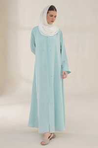 Muslim Dubai Islamic Clothing Abaya Designs Floral Embroidery Hijab Abaya <b>Set</b> <b>Modest</b> Open Abaya Women Muslim Dress - Product Image 4