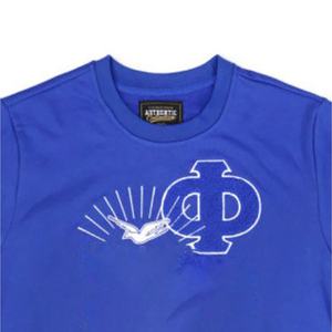 Sweat-shirt à col rond d'hiver de la sororité universitaire lettres grecques brodées couleur unie col rond sweats à capuche pour hommes doublés teints unis - Product Image 2