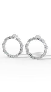 Elegant Hoop Diamond <b>Earrings</b> Baguette Cut Stones Synthetic Lab Grown IGI Certified 10K Rose Gold Luxury <b>Fine</b> Jewelry Wholesale - Product Image 6