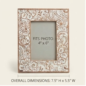 Resin Work Wood Photo Frame 4x6 Inch Rectangle Rustic Handmade Tabletop Vertical Display - Product Image 1