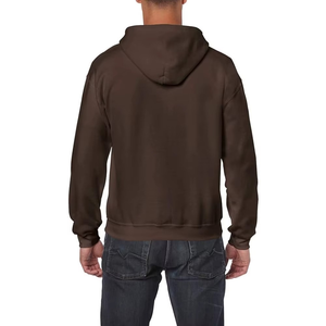 Vente en gros de sweats à capuche zippés thermiques épais pour hommes, en molleton, avec logo personnalisé, pour vêtements de travail d'hiver - Product Image 2