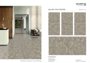 Azulejos de Porcelana Esmaltada con Acabado Brillante, 24x48 Pulgadas, Gran Tamaño, para Pisos Interiores de Diseño Contemporáneo - Product Image 4