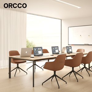 Moderno ocio Estilo nórdico tela de cuero base de aluminio cuero café recepción espera Conferencia silla giratoria de visitante - Product Image 1