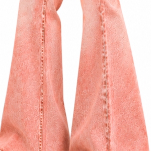 Jean évasé pour femme en denim, coupe large, finition délavée, style décontracté moderne, longueur pleine, pour le printemps - Product Image 6
