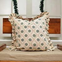 Housse de coussin à volants à pois géométriques 100% coton, housse de coussin décorative moderne, décoration nordique pour canapé, décoration de la maison