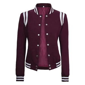 Chaqueta universitaria de diseño gratuito personalizada para mujer con logotipo bordado, ropa informal de secado rápido transpirable con relleno de algodón decorativo más nuevo - Product Image 1