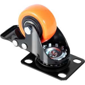 Set di 4 Ruote Girevoli da 2 Pollici con Blocco di Sicurezza, Silenziose, in PVC, Resistenti, Capacità di Carico 150 Libbre, Diametro 50mm, TPR - Product Image 4