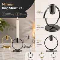 Support de bougie conique moderne en métal, style minimaliste, pour décoration intérieure et centre de table de mariage (vente en gros)