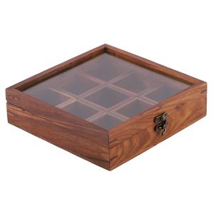 Natural Wood Handmade Spice Box Traditional Masala Dabba Handcrafted Kitchen <b>Storage</b> Container with Lid For Sale - Product Image 1