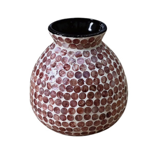 Modern Decorative Shell Mosaic <b>Vase</b> Crafted from Genuine Mother of Pearl for Premium Home Furnishing Collection - Product Image 6
