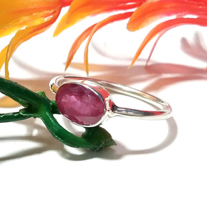 Natural Ruby Gemstone <b>Ring</b>, 925 Sterling Silver <b>Ring</b> for Women, Handmade Ruby Jewelry, Adjustable Statement <b>Ring</b>, <b>Fine</b> Jewelry - Product Image 5