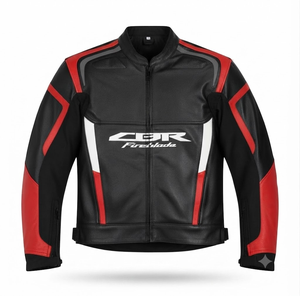 Men’s Zonda CE Level 2 Cowhide Leather Moto <b>Racing</b> <b>Jacket</b>/Chaqueta Motorcycle Track Protective Riding Approved Gear - Product Image 1