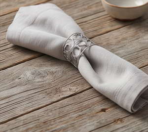 Handcrafted <b>Silver</b> Metal <b>Napkin</b> Rings Heart Cutout Curve Design Modern <b>Napkin</b> Holder For Table Decor - Product Image 3
