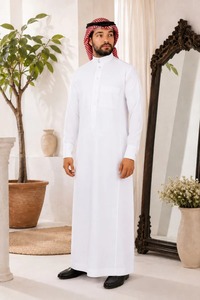 Haya Custom Islamic <b>Thobe</b>-OEM Manufacturer High Quality Polyester Fabric Spring Anti-Shrink Anti-Static Stand Collar Long - Product Image 5