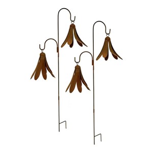 Campana Colgante de Metal con Forma de Flor para Jardín, Estaca Decorativa para Patio Exterior, Adorno de Paisaje Estilo Linterna - Product Image 6