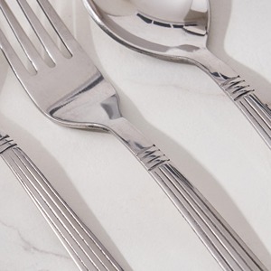 Modern Stainless Steel <b>Flatware</b> Set High Mirror Polish Rust Resistant Wedding Tableware 4-Piece Serving Utensils - Product Image 1