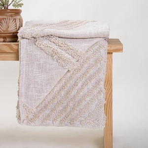 Mantas de Cama Hechas a Mano al por Mayor, Mantas de Algodón 100% con Diseño de Tufted para Cama y Sofá - Product Image 1