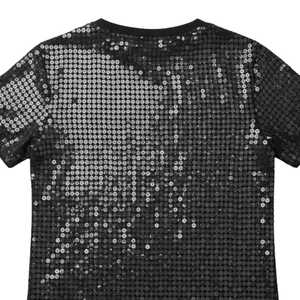 Jack and Jill Women’s Gray <b>Sequin</b> Greek Letter <b>Top</b> Short Sleeve Fashion Casual T-Shirt Custom Sorority - Product Image 6