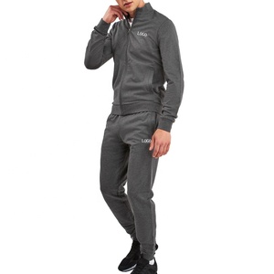Men's Front Zipper & Zip Pockets Sports Active Wear Tracksuit Men's Collar Zip Sweatsuit - Product Image 1