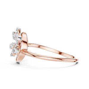 Ensemble de bagues en diamant de culture ETERNAL BLOSSOM SWIRAL en or rose 18 carats plaqué rhodium, certifié vintage, pour fiançailles, mariage et occasions spéciales - Product Image 2
