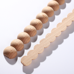 Solid Wood Bobbin Mouldings Decorative Turned Wood Trim Spindle Style Beaded Moulding for Cabinet Door Wall Panel Interior Decor - Product Image 1