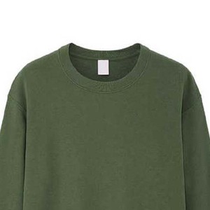 Suéter Clásico Informal de Color Sólido con Cuello Redondo, Corte Regular, Tejido de Punto, Unisex, Estilo Otoñal, Verde, Manga Larga, Corte Holgado - Product Image 3