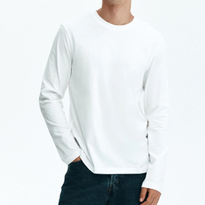 Nueva Llegada, Camiseta de Hombre de Algodón Ecológico con Estampado de Serigrafía, Cuello Redondo, Manga Larga, Estilo Casual Vintage, Tendencia Actual - Product Image 4