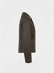 Chaqueta de Motociclista de Cuero Genuino para Mujer, Chaqueta con Cremallera, Color Marrón, Manga Larga, Cortavientos, Ropa de Invierno - Product Image 3