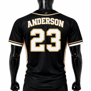 Maillot de baseball court uni, séchage rapide, respirant, antibactérien, tissu 100% polyester, broderie personnalisée par sublimation, nom du joueur - Product Image 2