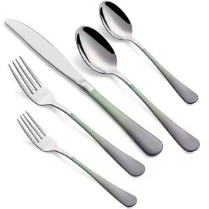 Stylish Metal Spoon And Fork Set Cutlery Set Modern Stainless <b>Flatware</b> Collection For Cafe Restaurant Hospitality - Product Image 2