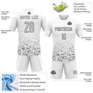 Uniforme de Fútbol Blanco Personalizado, Totalmente Adaptable, para Equipos de Fútbol, Suave y Cómodo, Ropa Deportiva de Uso Industrial - Product Image 4