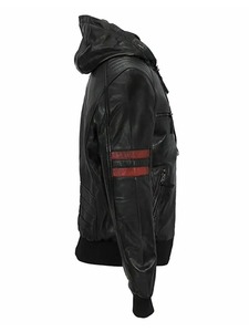 Mens Racing Hooded <b>Biker</b> <b>Jacket</b> - Product Image 2