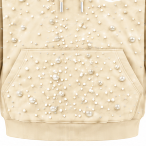 Sweat à capuche unisexe oversize en polaire d'hiver, style streetwear, avec perles neutres, cordon de serrage et poche kangourou, personnalisable - Product Image 6