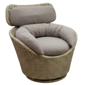Rattan <b>Garden</b> <b>Set</b> <b>2</b> <b>Seater</b> Chairs With Round Coffee Table Outdoor Furniture Contemporary Design Comfortable Cushions - Product Image 3