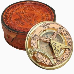 Customizable Antique Brass Sundial <b>Clock</b> With Embossed Wood Box London 1895 <b>Gold</b> Plated Circular Design Vintage Nautical Compass - Product Image 4