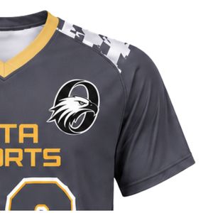 Gray <b>Gold</b> Lacrosse Jersey for Men Short Sleeve Athletic Team <b>Shirt</b> Lightweight Breathable Sports Uniform Match Training Apparel - Product Image 4