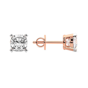 Hermosos Pendientes de Oro Sólido de 10k/12k/14k/18k con Diamantes de Laboratorio en Corte Cojín de Cuatro Puntas (3 CT.) Tw. Joyería Certificada IGI para Mujer - Product Image 6