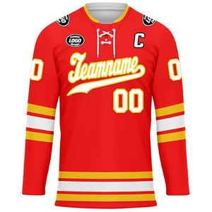 ผู้ผลิตเสื้อฮอกกี้น้ำแข็งแบบกำหนดเอง ปากีสถาน รับผลิตตามสั่ง (OEM) ขายส่ง ส่งออกไปยังสหรัฐอเมริกา สำหรับผู้ซื้อชุดทีม แบบซับลิเมชั่น จำนวนมาก ผลิตจากโพลีเอสเตอร์ 100% แบบกำหนดเอง - Product Image 5