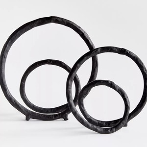 Sculpture Circulaire Faite à la Main, Décoration de Table Abstraite Géométrique, Figurine d'Art Minimaliste pour Salon - Product Image 3