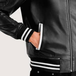 Furat Leathers Custom Green <b>Suede</b> <b>Men's</b> Winter Breathable Windproof Casual Varsity <b>Jacket</b> Stand Collar Zipper Closure - Product Image 4