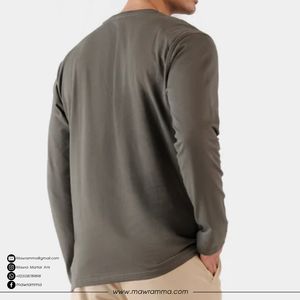 T-shirt à manches longues en jersey 100% coton de qualité supérieure, logo personnalisé imprimé, t-shirt de sport surdimensionné de haute qualité pour hommes, OEM - Product Image 2