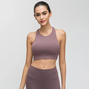 Sujetador deportivo de yoga 2026 personalizado para mujer, ligero, acanalado, de alto soporte, ecológico, transpirable, con tirantes cruzados y corte corto. - Product Image 1